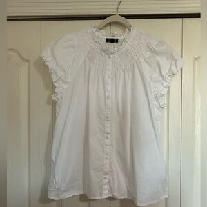 J. Crew Ladies White Ruffle Blouse